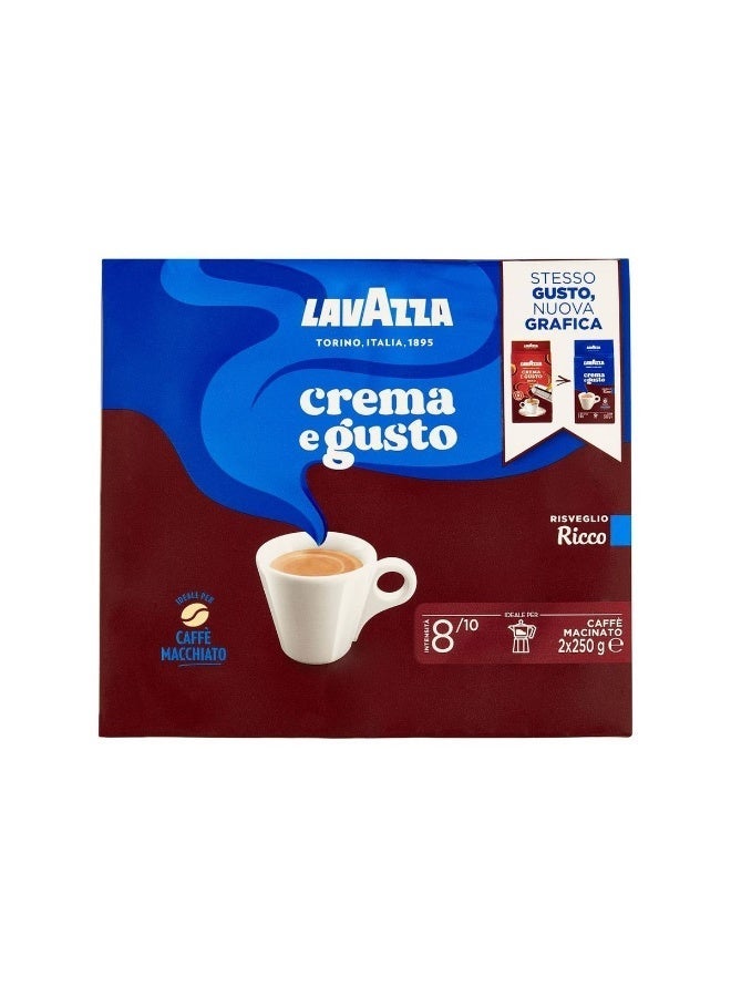 Lavazza Premium Italian Espresso Crema e Gusto Ricco Ground Coffee 250G - Image 4